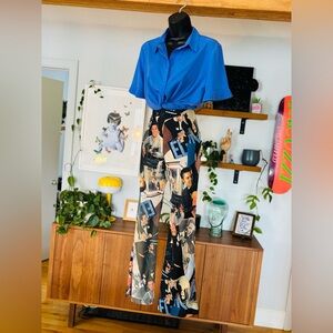 Elvis Print high Waisted Pants – Small